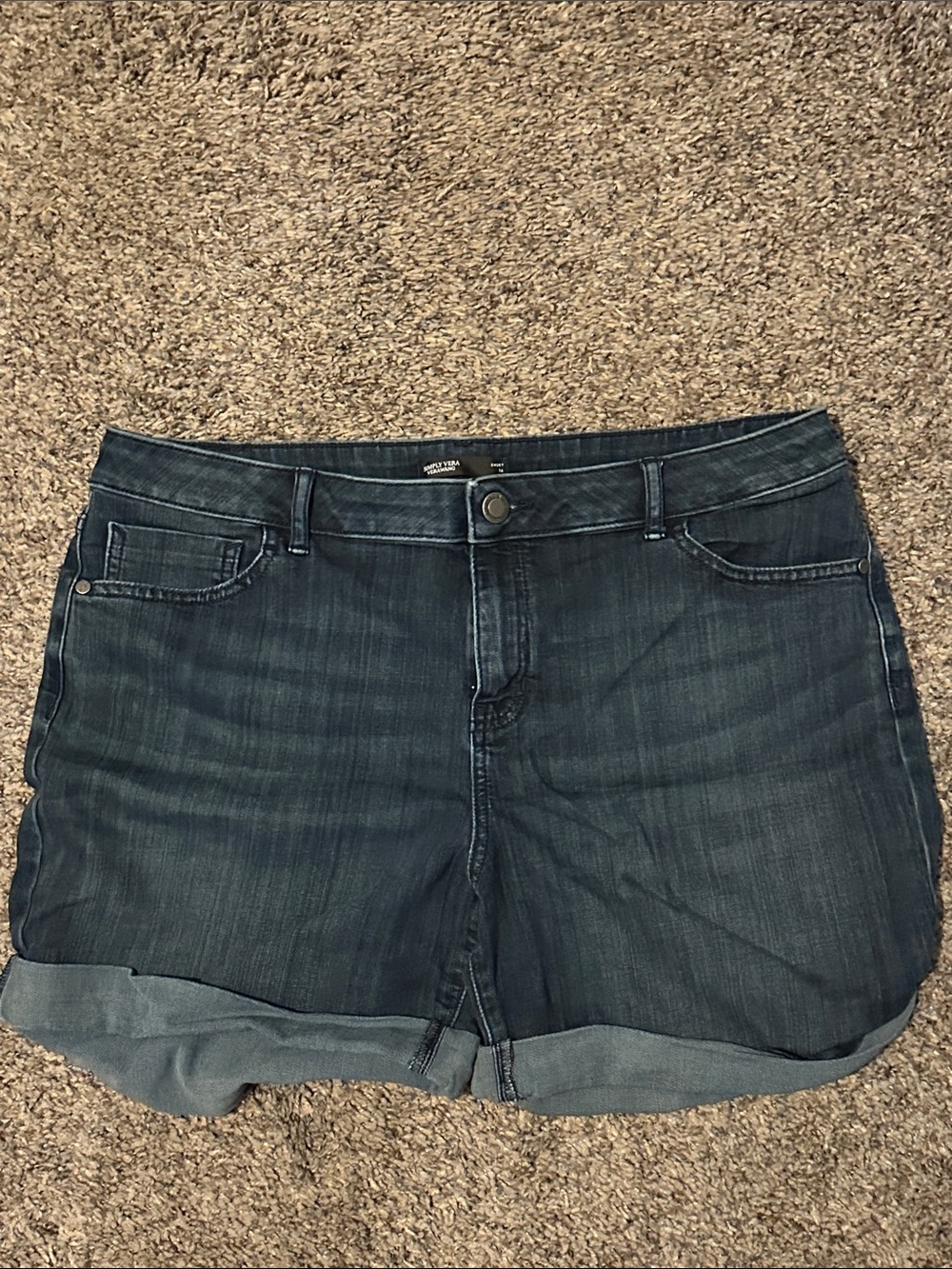 Simply Vera Verawang Dark Wash Denim Roll-Cuff Women’s Shorts